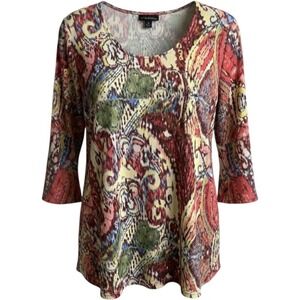 Sara Studio Wearable Art Abstract Ikat Tunic Boho Statement Print